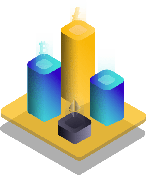 Illustration d'un visuel crypto (Ethereum, Bitcoin)